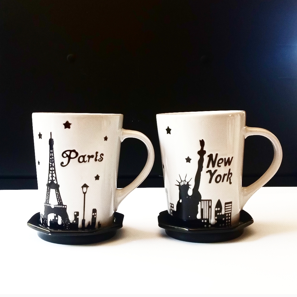 Signature Housewares Tea Mugs Set of 2 New York & Paris